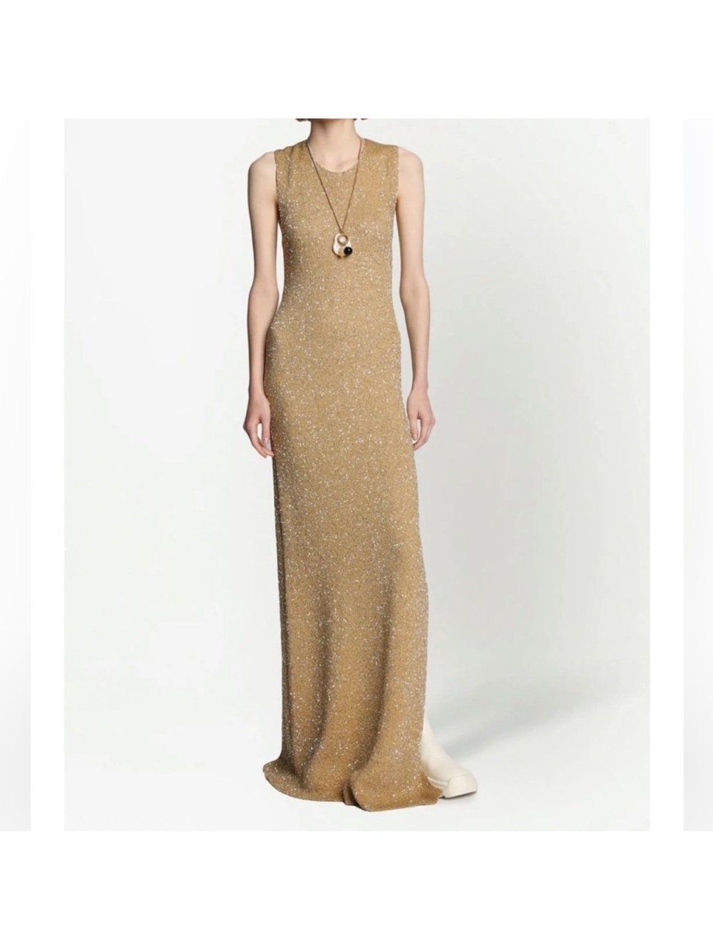Proenza Schouler Gold Sparkle Sleeveless Maxi Dress